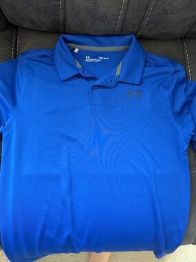 Under Armour Men’s Royal Blue Polo with Gray Accents